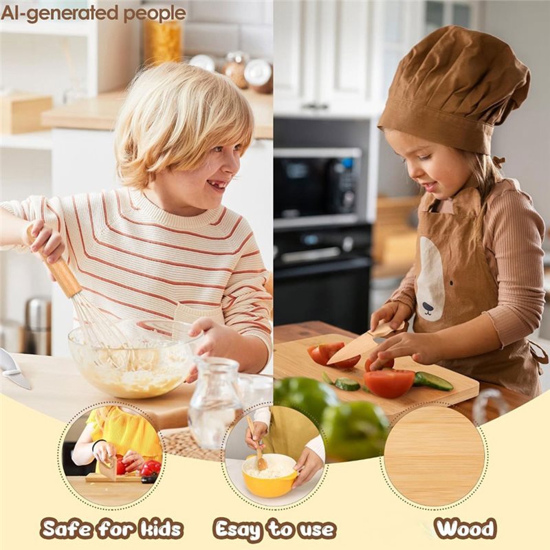 SHGO-Wooden Kids Knife And Tod - Kitchen Kids Baking Set review and price